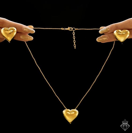 Saiyaara Heart Necklace Set With Earrings