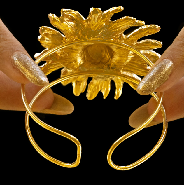 Saiyaara Golden Sunflower Bracelet (Adjustable Size)
