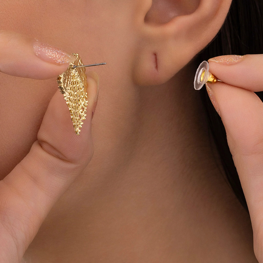 Saiyaara Brass Heart Statement Studs