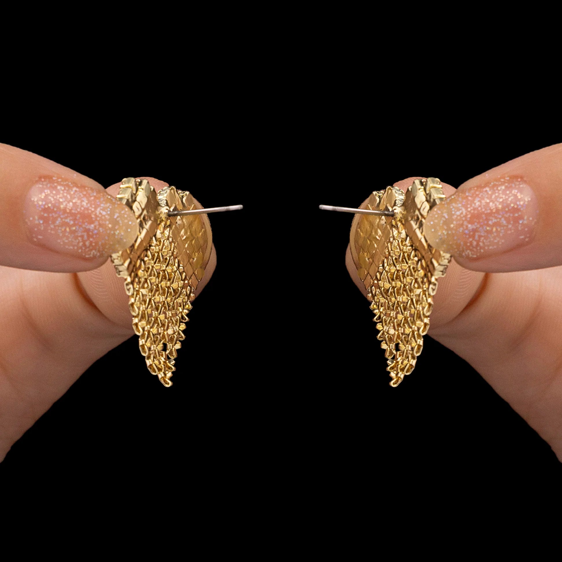 Saiyaara Brass Heart Statement Studs
