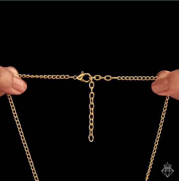 Round Cut golden chain Crystal Necklace