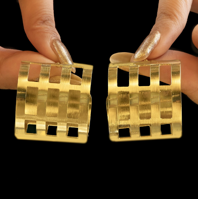 Golden Cylindrical Broad Hoops