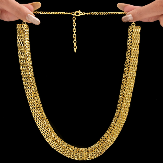 Golden Designer Statement Chain Necklace