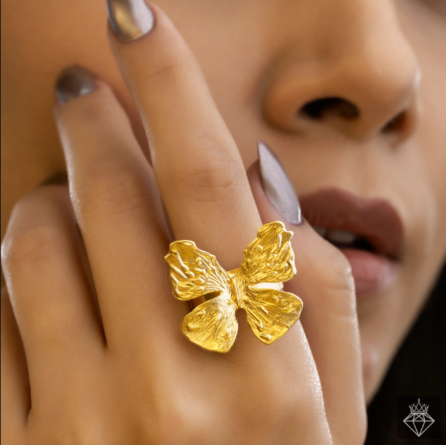 Golden Butterfly Ring (Adjustable Size)