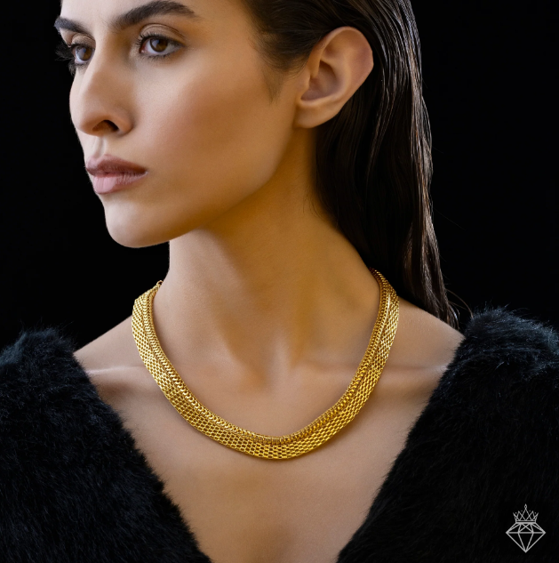 Golden Designer Statement Chain Necklace