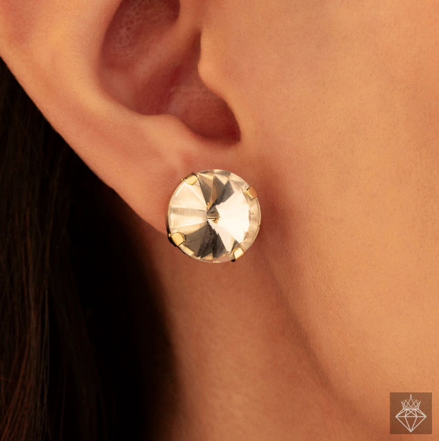 Classic Round Cut Crystal Earrings