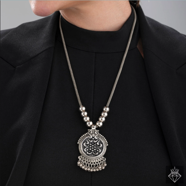 Cool Oxidised Necklace Set With Earrings