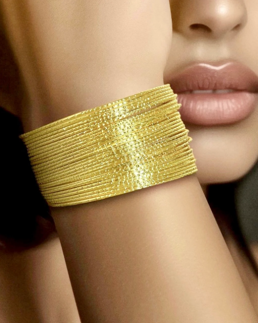 Gold Plated Multi layer Bangle Bracelet (Adjustable Size)