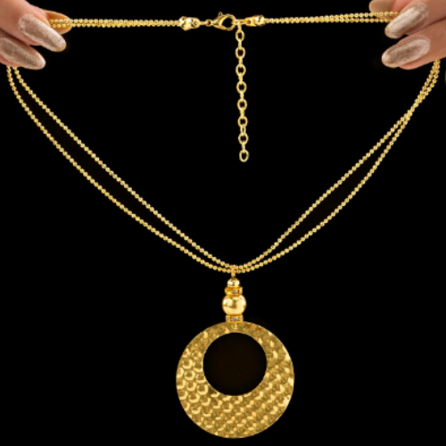 Golden Round Shape Necklace