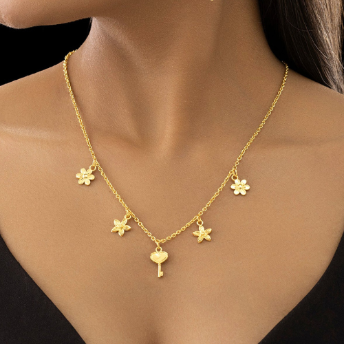 Multi-Charm Chain Necklace